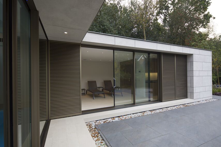 BriseSoleil 40 Sonnenschutz, HiFinity Schieben und Falten und CS 86-HI (c) Abgesagte Systeme - Swimming pool Poolhouse Bergen ansässig in Bergen, die Niederlande