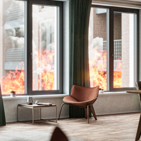Nachprüfung nach dem Brandschutztest